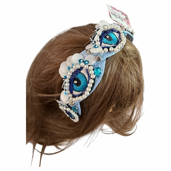 Evil Eye Pearl Sequin Headband - Picture 9 of 10